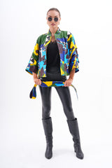 The Odessa Geometric Art Leather Jacket Exclusive Style