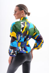 The Odessa Geometric Art Leather Jacket Exclusive Style