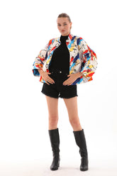 The Odessa Multicolor Leather Jacket On Sale