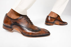 The Royal Hand Craft Brown Wingtip Oxford Shoe Fine Craftsmanship