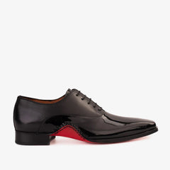 The Royal Hand Craft Black Patent Leather Plain Toe Oxford Shoe On Sale