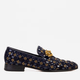 The Vicino Shoe Navy Blue Bit Dress Loafer Shoe For Sale