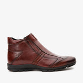 The Montreal Burgundy Leather Casual Zip-Up Ankle Boot Exclusive Style