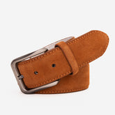 The Bari Tan Suede Leather Belt Universal Fit