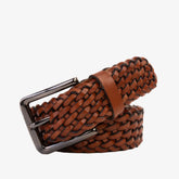 The Grand Woven Tan Color Leather Belt Exclusive Style