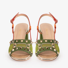 The Linea Green Leather Slingback Sandal All New