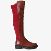 The Harmony Belle Burgundy Leather Knee High Boot For Sale