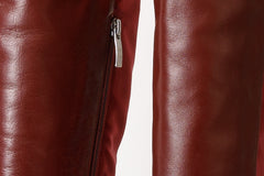 The Harmony Belle Burgundy Leather Knee High Boot For Sale