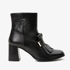 The Luksor Black Leather Block Heel Boot Fine Craftsmanship
