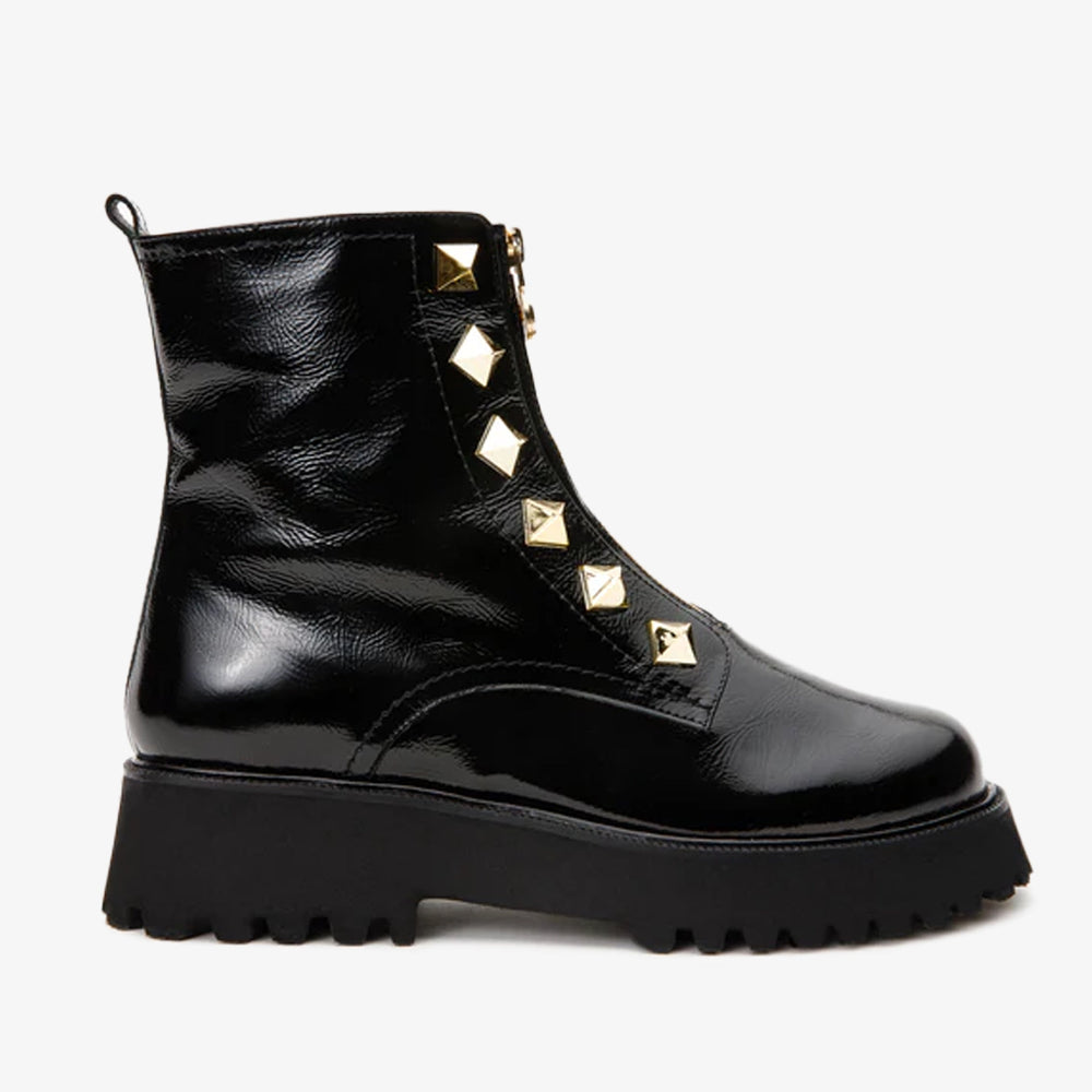 The Ottawa Black Patent Leather Ankle Boot On Sale
