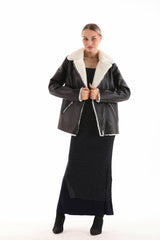 The Prague Black White Leather Jacket On Sale