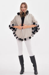 The Glacier Light Beige Reversible Leather Jacket On Sale
