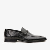 The Johannesburg Black Leather Dress Loafer Shoe Universal Fit