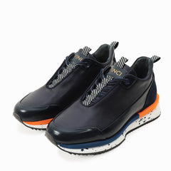 The Milford Navy Blue Leather Sneaker Exclusive Style