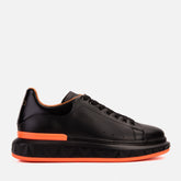 The Linq Black Orange Leather Sneaker For Sale