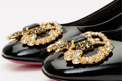 The Foggia Black Leather Block Heel Pump Shoe Fine Craftsmanship
