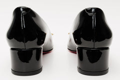 The Foggia Black Leather Block Heel Pump Shoe Fine Craftsmanship