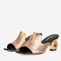 The Tory Gold Leather Sandal All New
