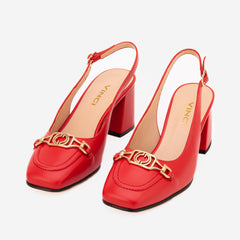 The Potomac Red Leather Slingback Sandal All New