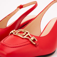 The Potomac Red Leather Slingback Sandal All New