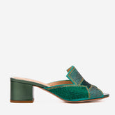 The Magnolia Green Glitter Leather Sandal Universal Fit
