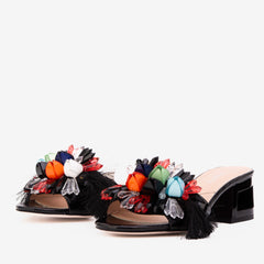The Vigo Black Leather Block Heel Sandal Fine Craftsmanship