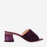 The Ailano Purple Glitter Leather Sandal On Sale