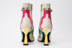 The Tario Cream Leather Ankle Boot Universal Fit
