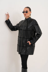 The Prado Reversible Black Leather Leather Jacket For Sale