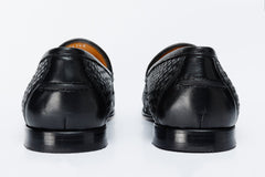 The Mclean Shoe Black Leather Woven Tassel Loafer Shoe Fine Craftsmanship