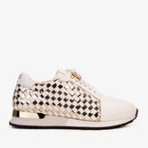 The Mackenzie White Gold Woven Leather Sneaker Fine Craftsmanship
