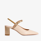 The Pompei Cream Leather Slingback Sandal For Sale