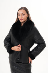 The Estelle Black Shearling Leather Jacket Fine Craftsmanship