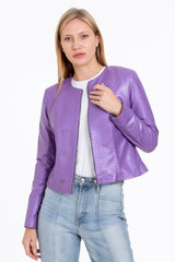 The Havnen Lilac Leather Jacket Fine Craftsmanship