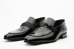 The Dodoma Black Patent Leather Loafer Shoe On Sale