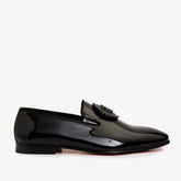 The Pombe Black Patent Leather Dress Slip-on Loafer Shoe For Sale