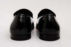 The Pombe Black Patent Leather Dress Slip-on Loafer Shoe For Sale