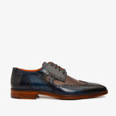 The Neiva Navy\/Brown Wingtip Semi Brogue Derby Shoe All New