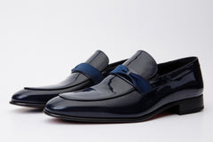 The Dodoma Navy Patent Leather Loafer Shoe Universal Fit