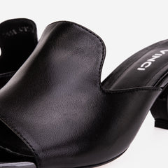 The Tory Black Leather Sandal For Sale