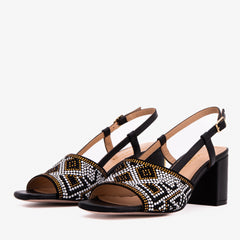 The Nampula Black Leather Slingback Sandal All New