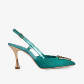 The Luna Turquoise Leather Slingback Sandal Universal Fit