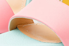 The Niger Multicolor Block Heel Leather Sandal For Sale