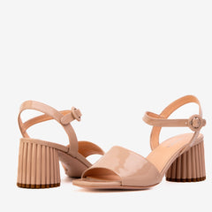 The Bamba Cream Patent Leather Sandal Fine Craftsmanship
