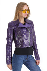 The Rubert Purple Pyht Leather Jacket Universal Fit