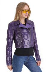 The Rubert Purple Pyht Leather Jacket Universal Fit