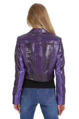 The Rubert Purple Pyht Leather Jacket Universal Fit