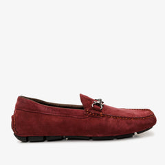 The Bari Burgundy Suede Leather Bit Drive Loafer Shoe For Sale