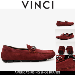 The Bari Burgundy Suede Leather Bit Drive Loafer Shoe For Sale