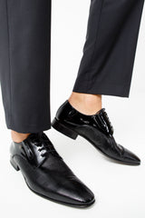 The San Severo Black Patent Leather Derby Shoe On Sale